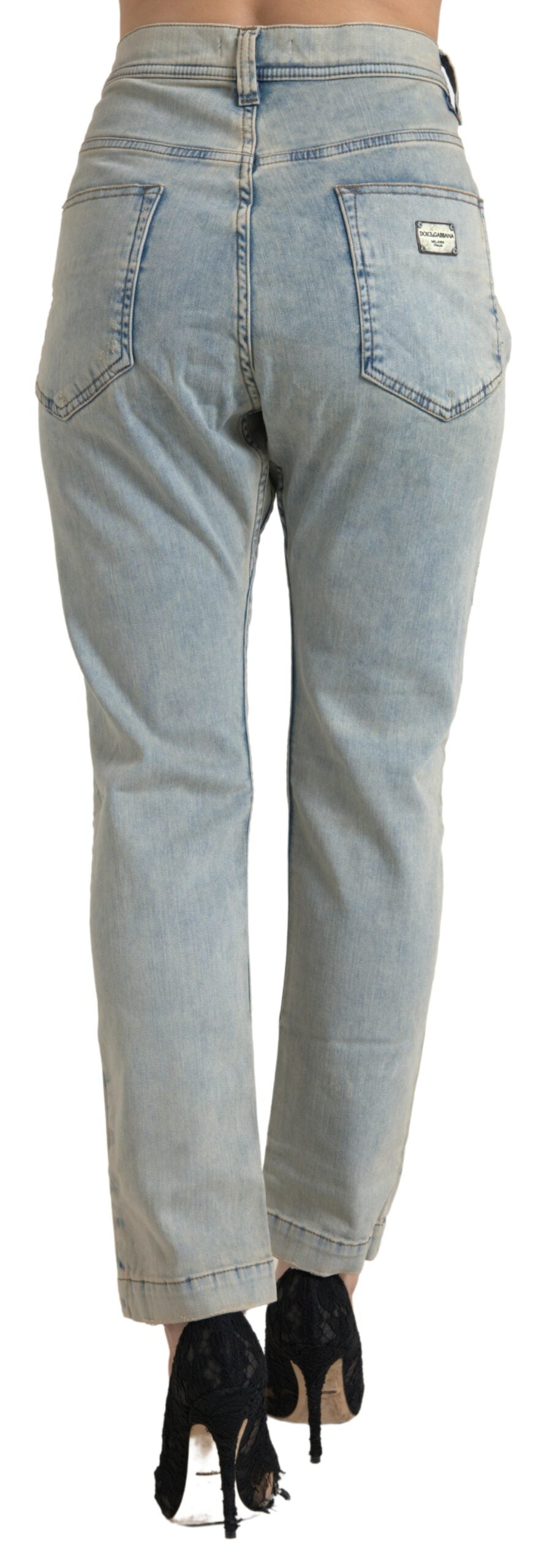 Dolce &amp; Gabbana Chic Mid Waist Skinny Jeans in Blue