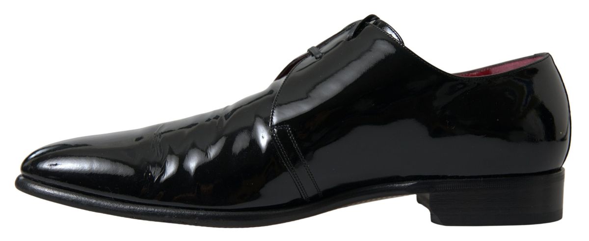 Dolce &amp; Gabbana Elegant Black Patent Leather Formal Men's Shoes