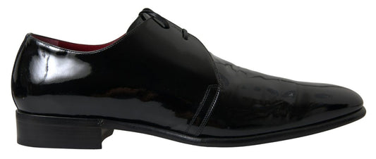 Dolce &amp; Gabbana Elegant Black Patent Leather Formal Men's Shoes