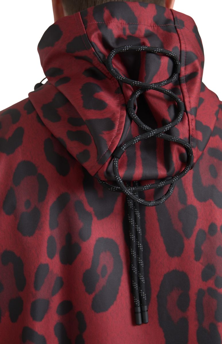 Dolce &amp; Gabbana Bright red leopard print hooded jacket