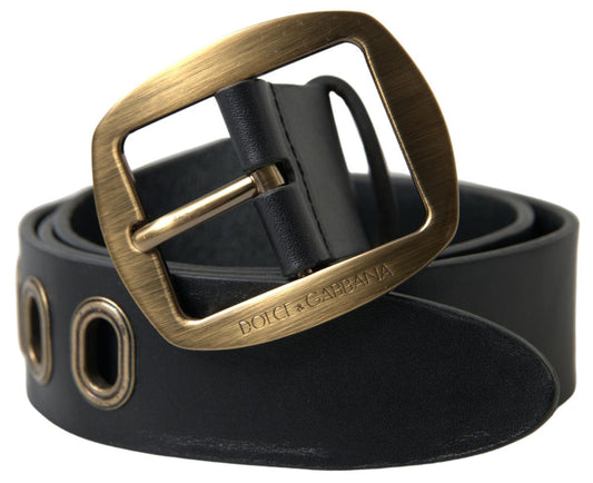 Dolce &amp; Gabbana Slim Italian Leather Belt with Metal Buckle