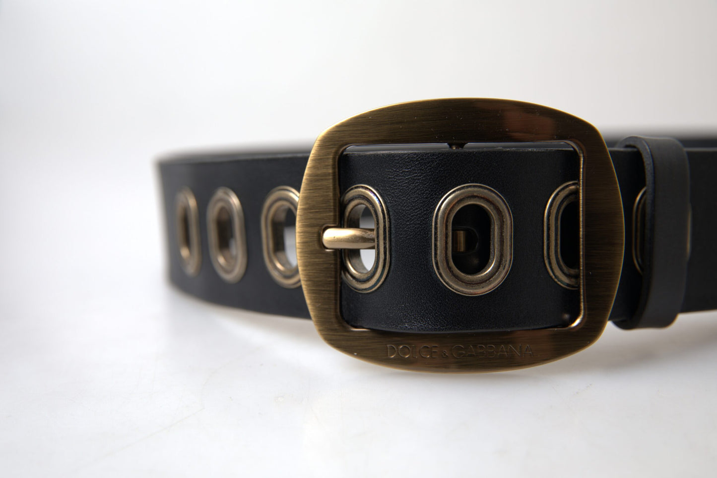 Dolce &amp; Gabbana Slim Italian Leather Belt with Metal Buckle