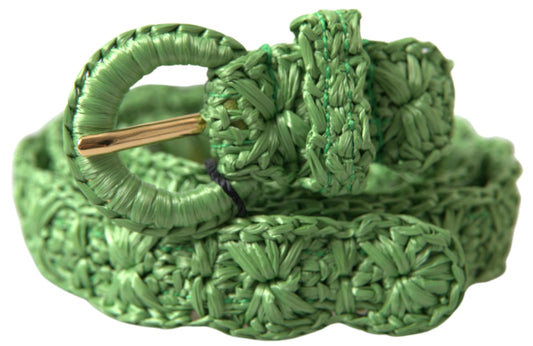 Dolce &amp; Gabbana Elegant green viscose belt with metal buckle