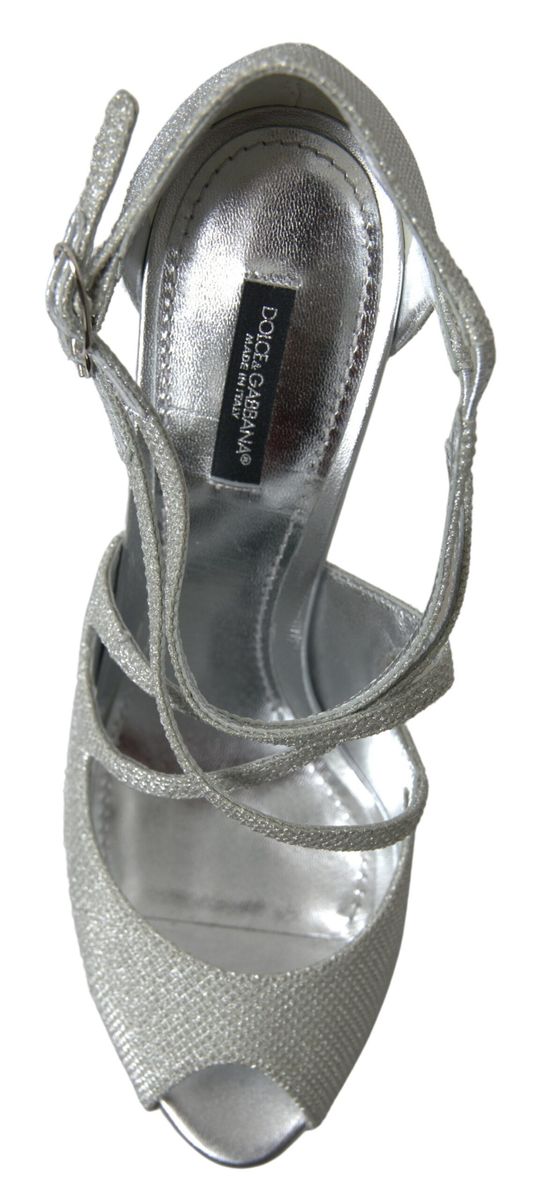 Dolce &amp; Gabbana Elegant, silver shimmering high-heel sandals