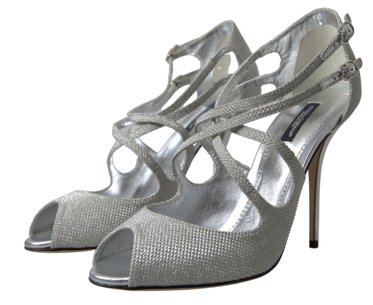 Dolce &amp; Gabbana Elegant, silver shimmering high-heel sandals