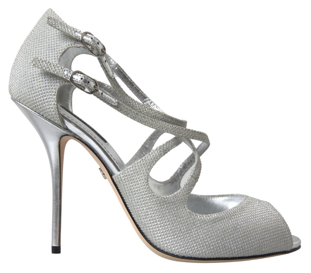 Dolce &amp; Gabbana Elegant, silver shimmering high-heel sandals