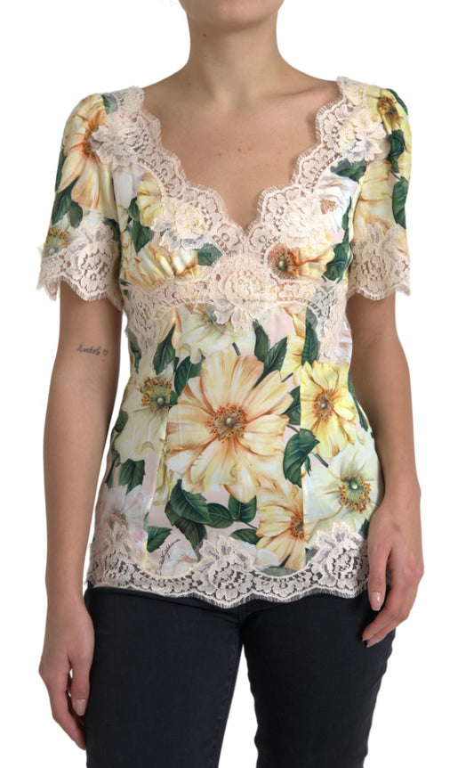 Dolce &amp; Gabbana Elegant silk blouse with floral print