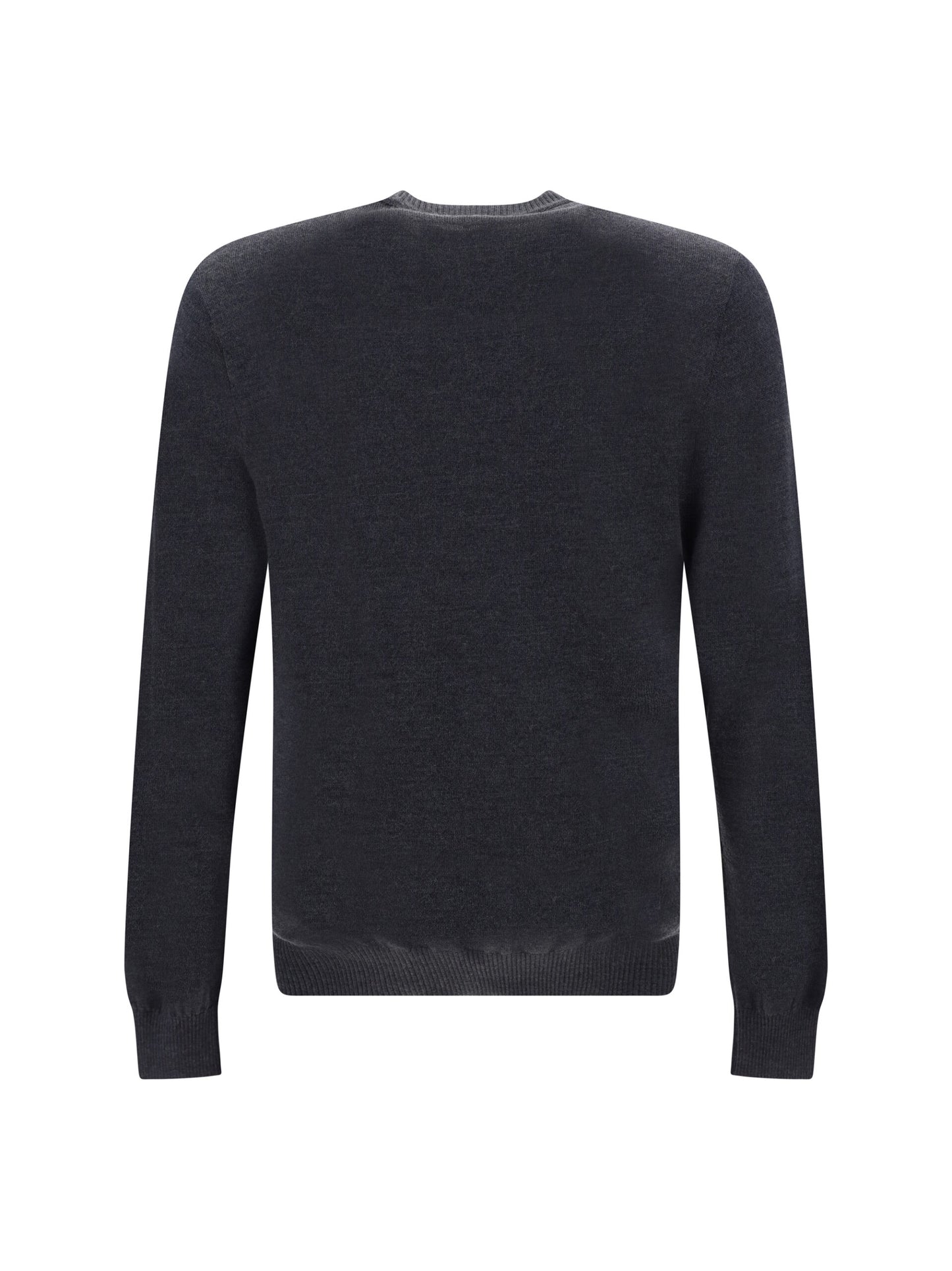 Fendi Chic grey wool sweater with iconic logo