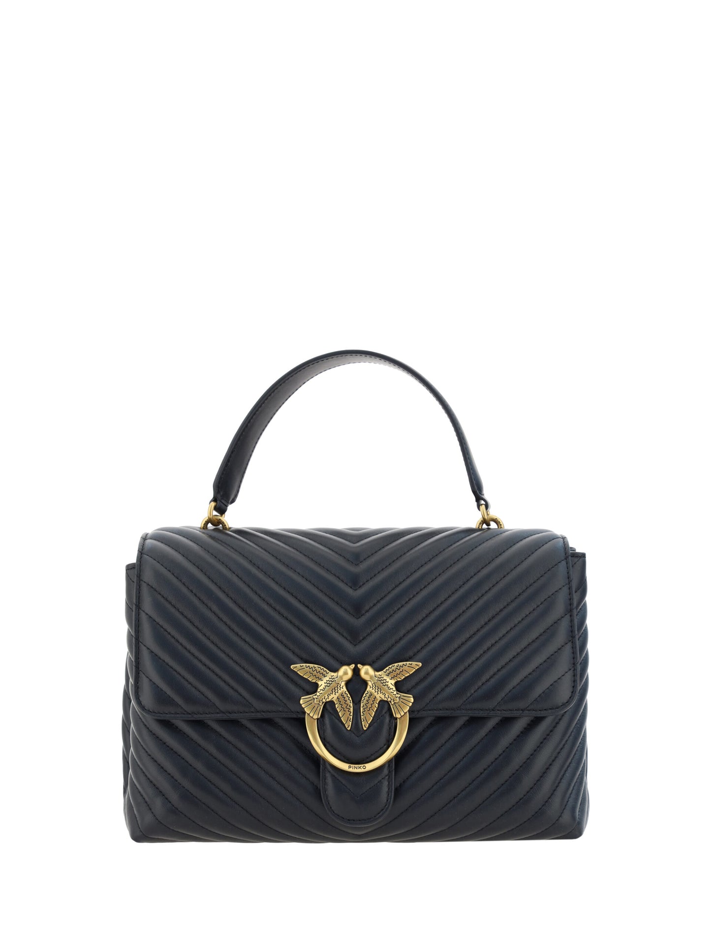 PINKO Elegant handbag in black calf leather