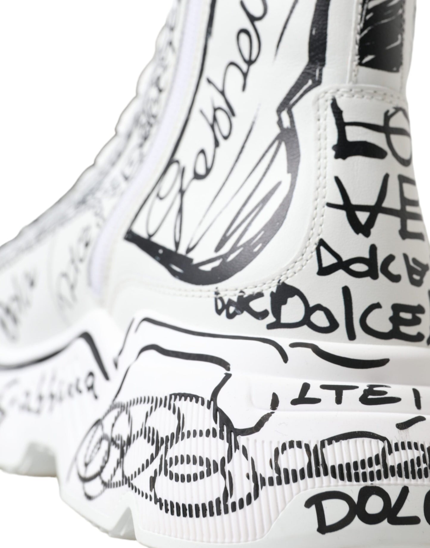 Dolce &amp; Gabbana Daymaster Graffiti Print Mid Top Sneakers