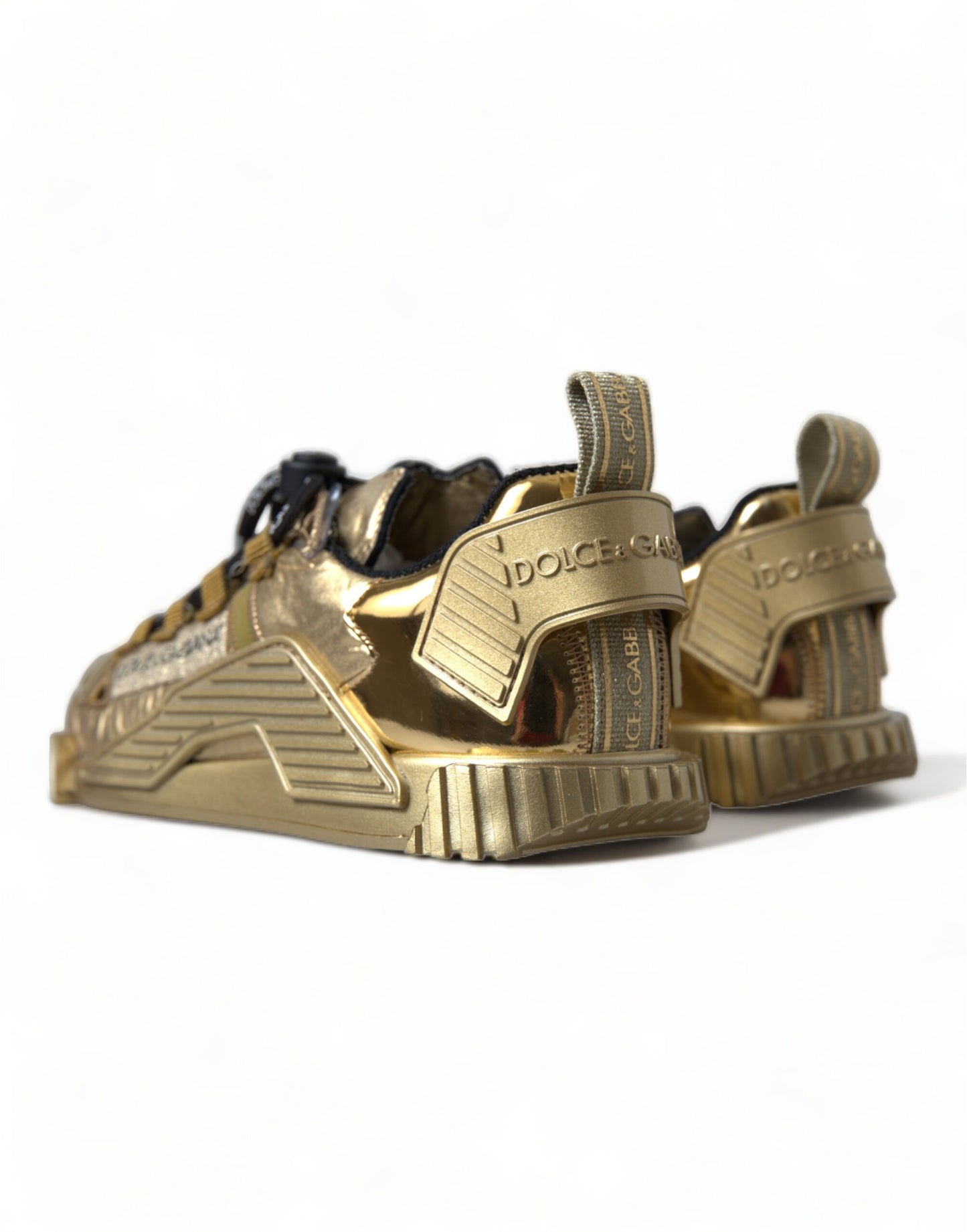 Dolce &amp; Gabbana Shiny Gold Luxury Sneakers