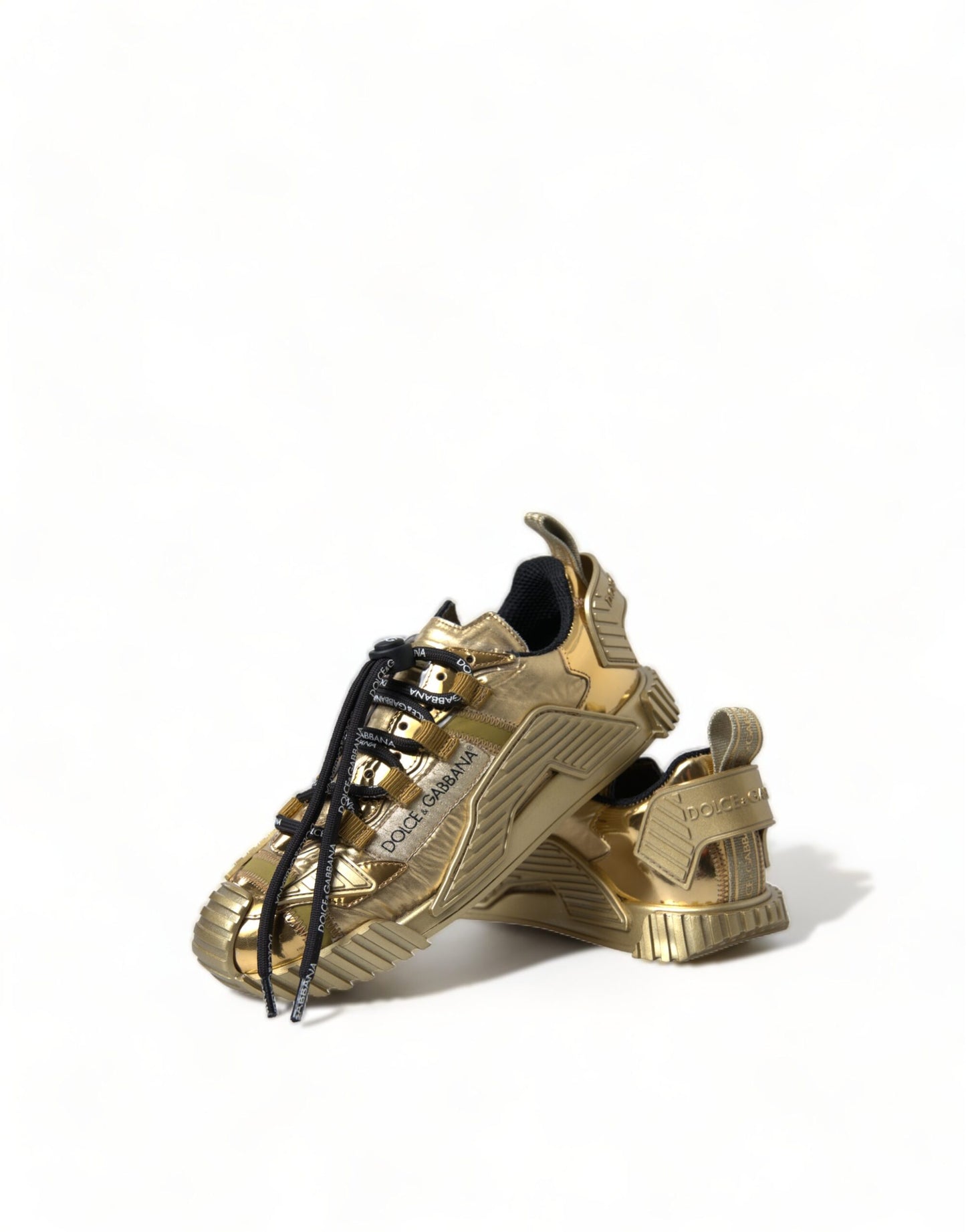 Dolce &amp; Gabbana Shiny Gold Luxury Sneakers