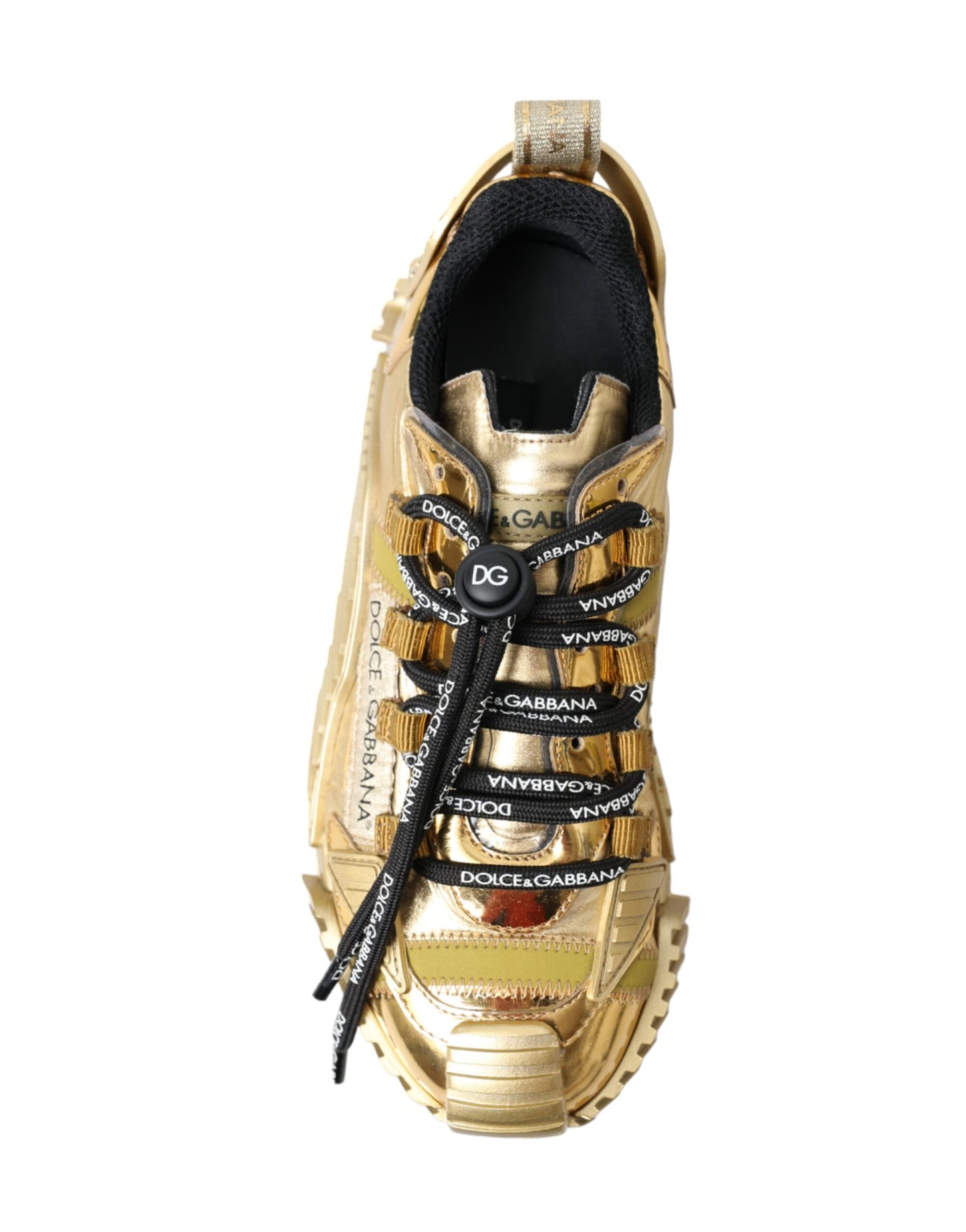 Dolce &amp; Gabbana Shiny Gold Luxury Sneakers