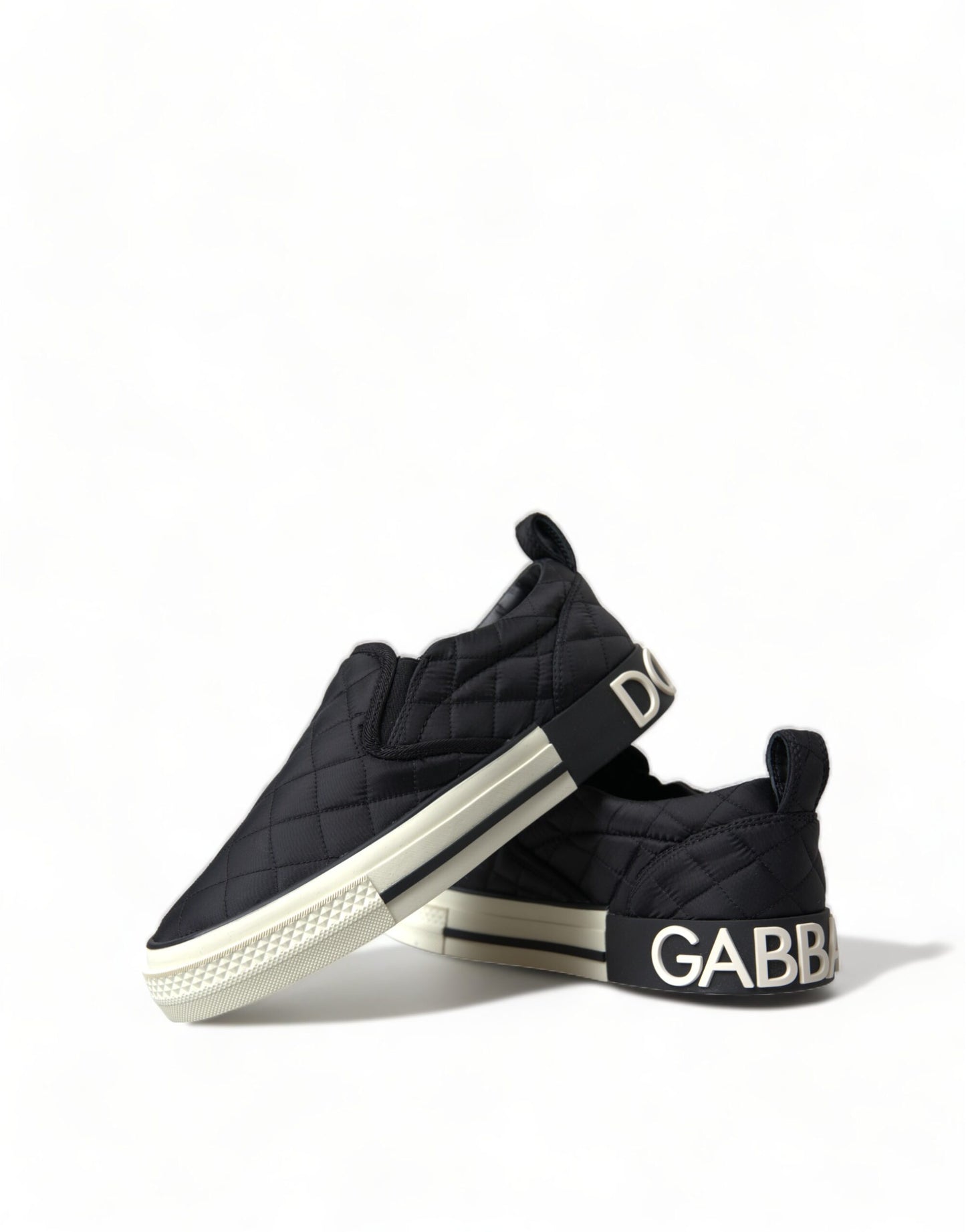 Dolce & Gabbana Elegante gesteppte schwarze Canvas-Sneakers