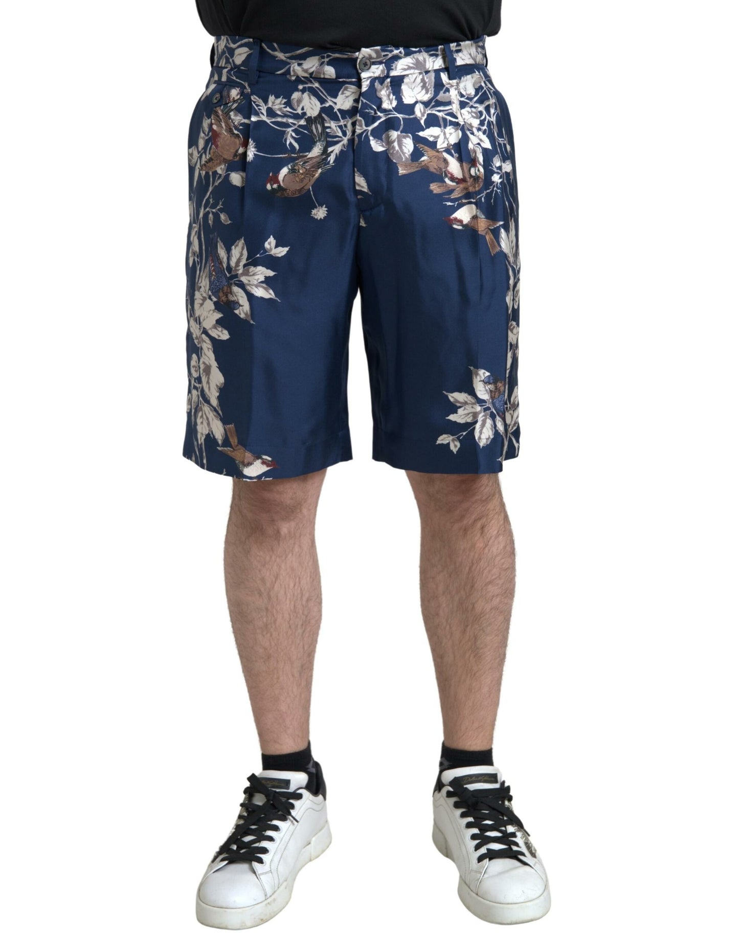 Dolce &amp; Gabbana silk floral Bermuda shorts in blue