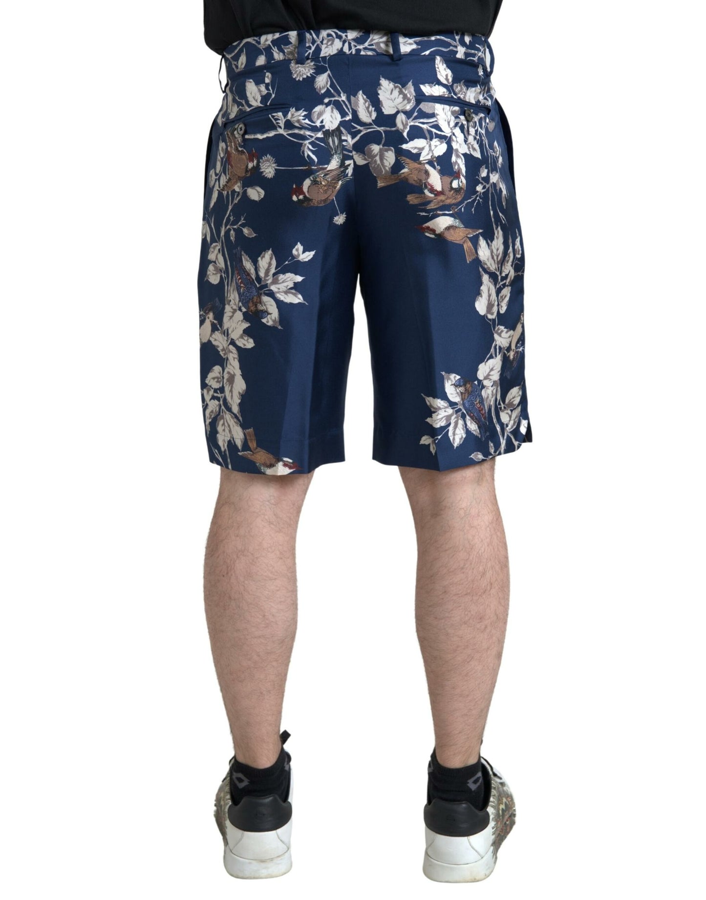 Dolce &amp; Gabbana silk floral Bermuda shorts in blue