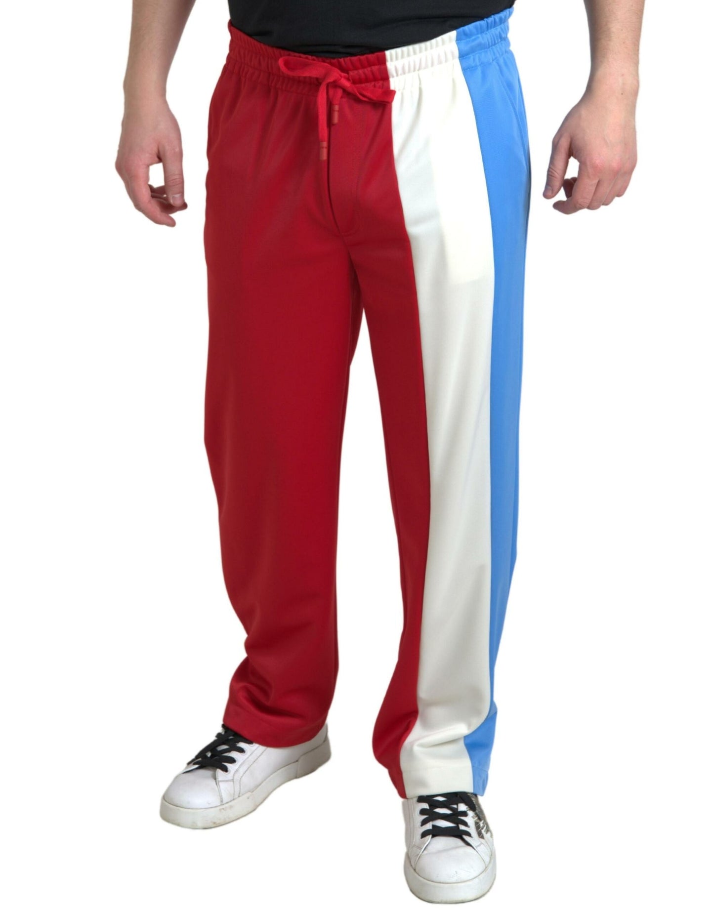 Dolce &amp; Gabbana Elegant striped sweatpants with drawstring