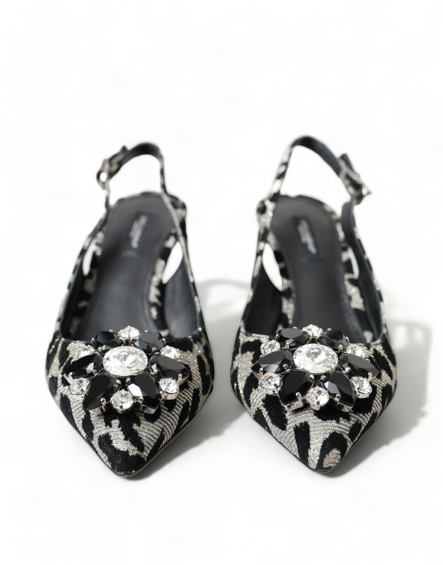 Dolce &amp; Gabbana Crystal Leopard Slingback Heels Pumps