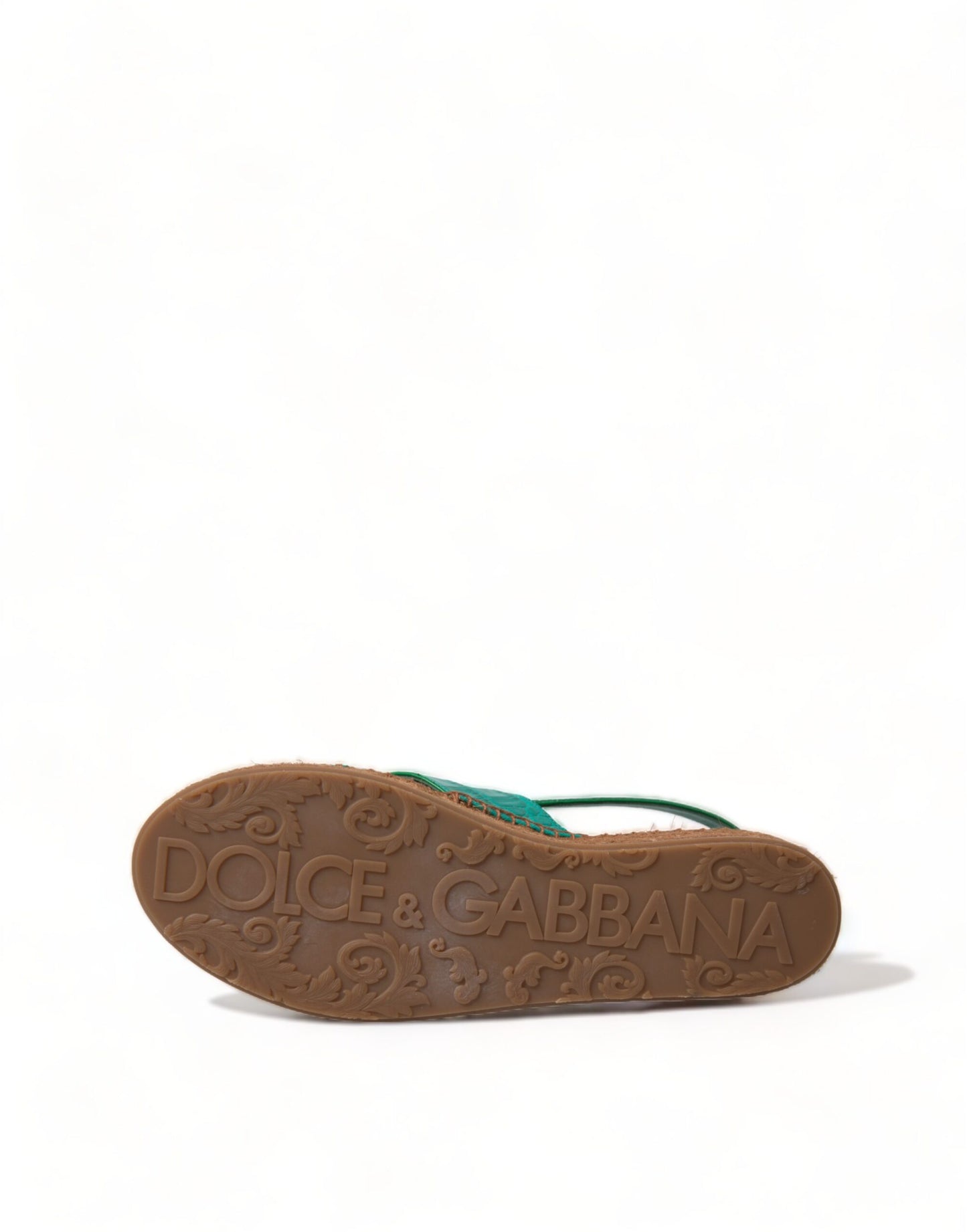 Dolce & Gabbana Elegante grüne Espadrille-Plateau-Sandalen