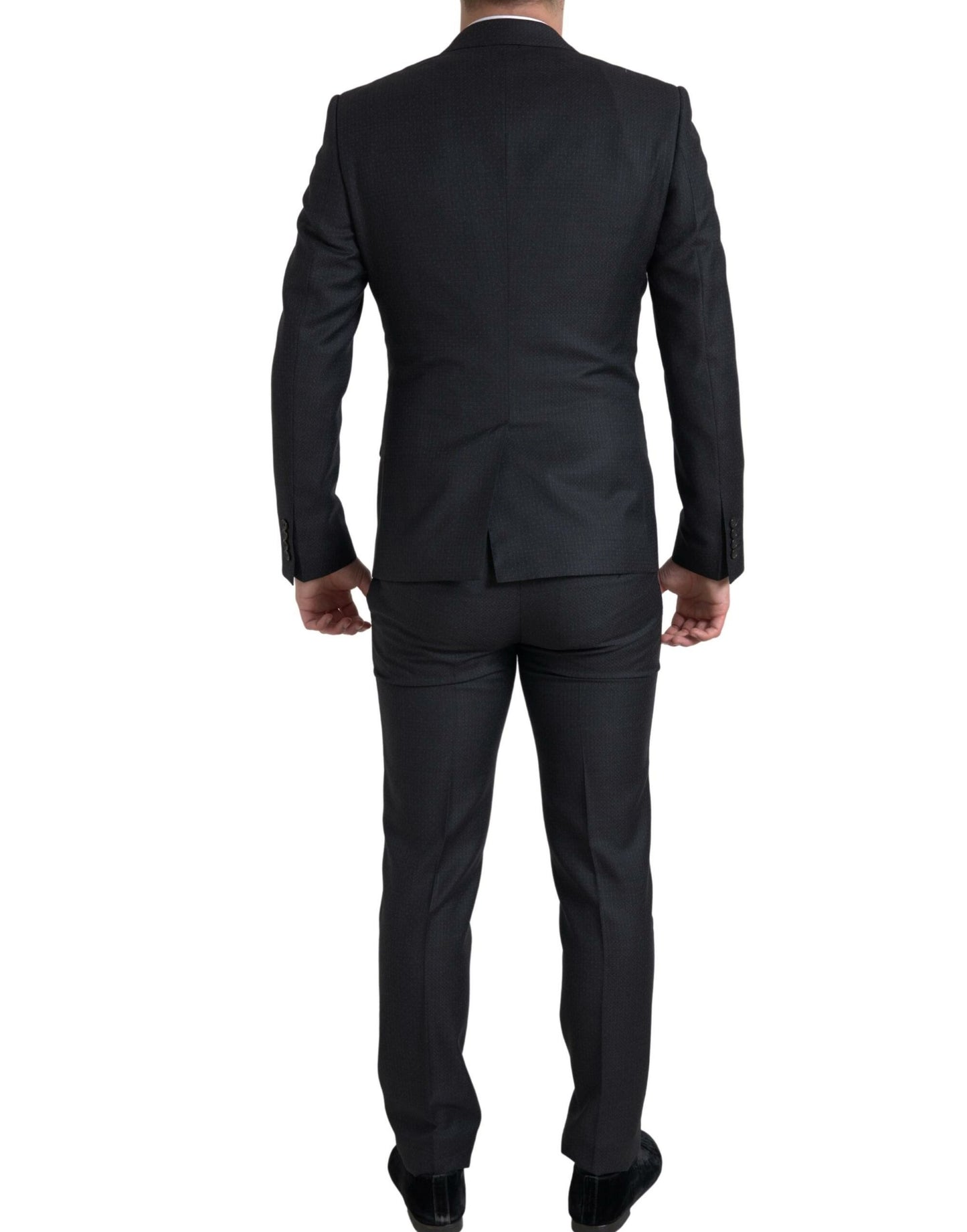 Dolce &amp; Gabbana Elegant Black Martini Slim Fit Suit 3-piece