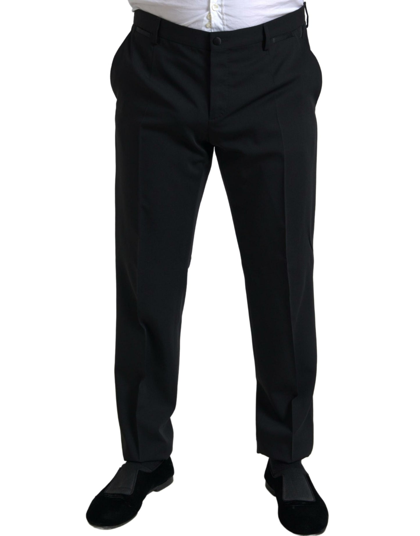 Dolce &amp; Gabbana Elegant Black Two Piece Slim Fit Suit