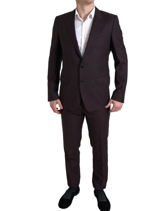 Dolce &amp; Gabbana Maroon Martini Slim Fit Suit 2-piece