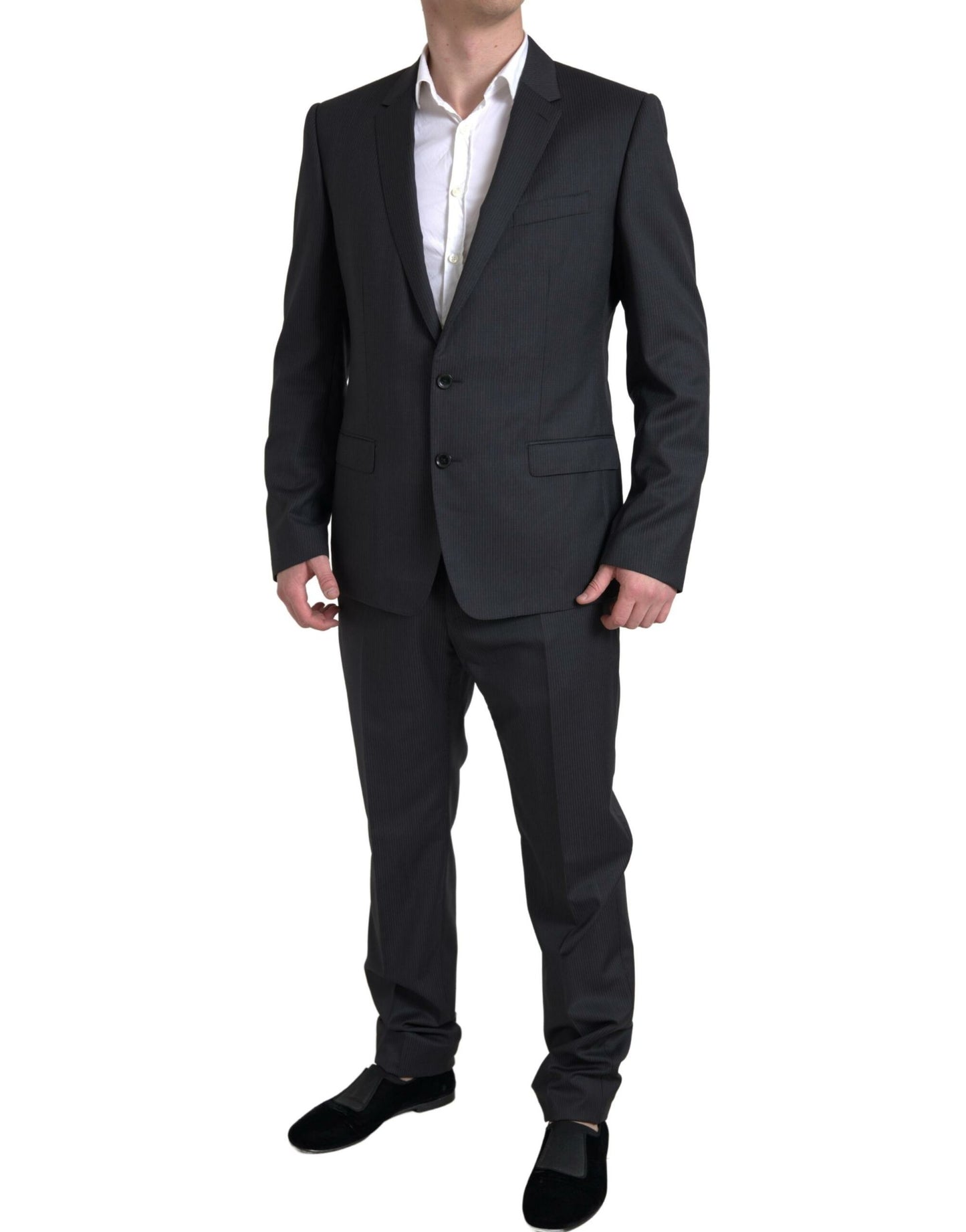 Dolce &amp; Gabbana Elegant Black Two Piece Slim Fit Suit