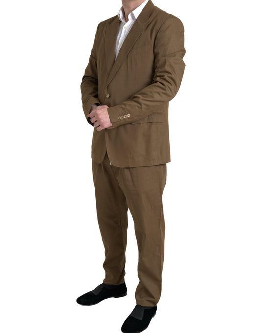 Dolce &amp; Gabbana Elegant Taormina suit in brown silk blend