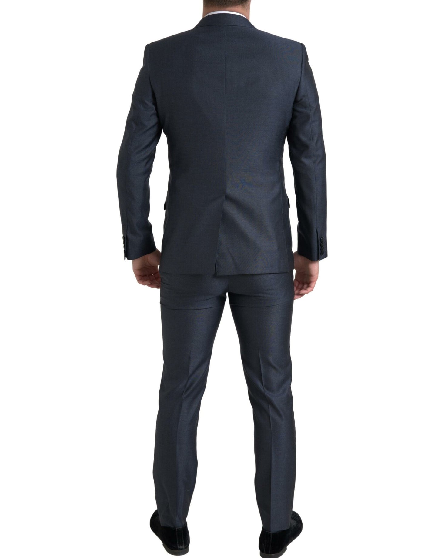 Dolce &amp; Gabbana Elegant Martini Suit in Blue Silk Blend