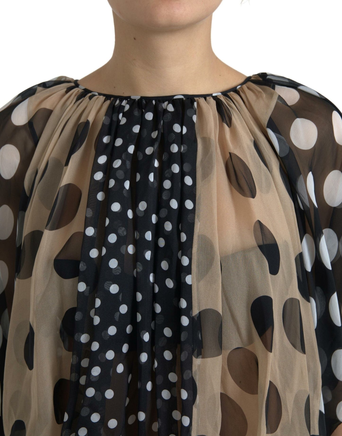 Dolce &amp; Gabbana Elegant Polka Dot Silk Blouse