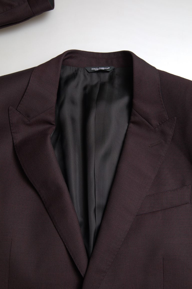 Dolce &amp; Gabbana Maroon Martini Slim Fit Suit 2-piece