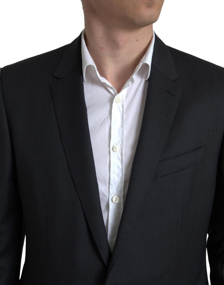 Dolce &amp; Gabbana Elegant Black Two Piece Slim Fit Suit