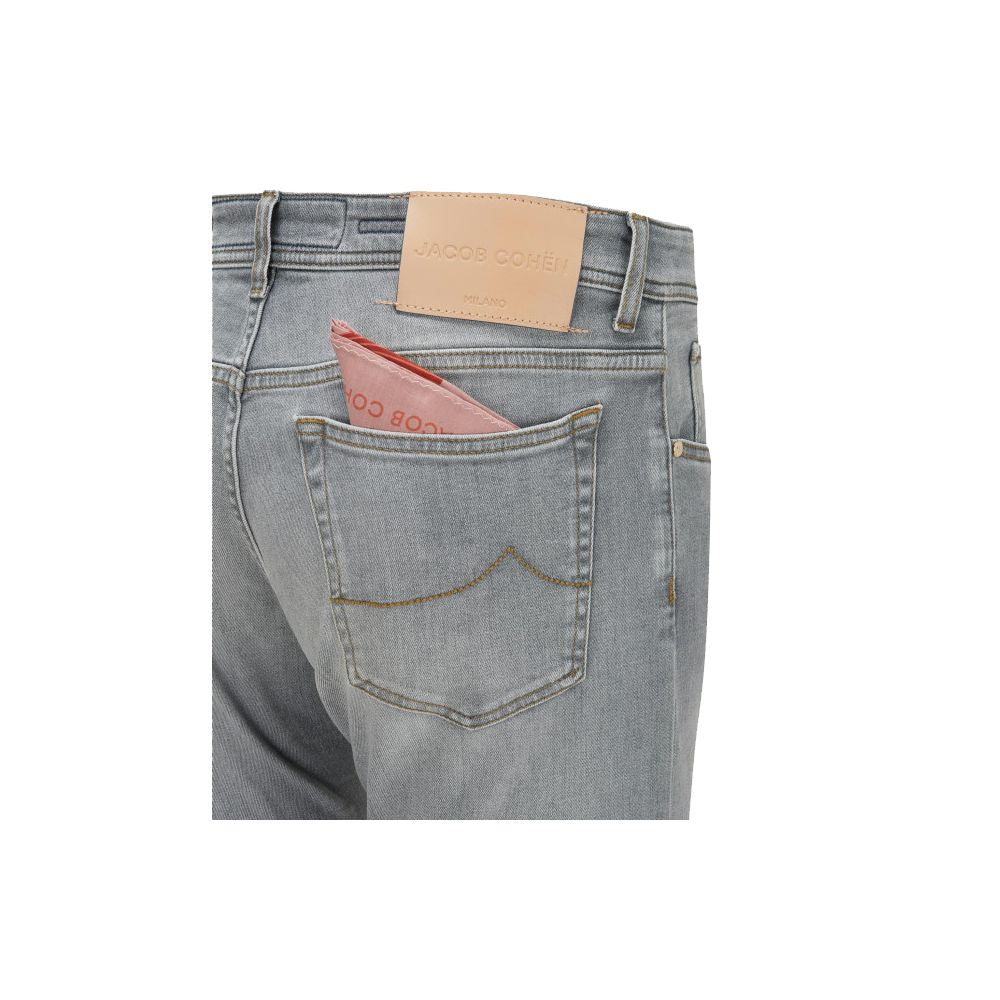 Jacob Cohen Schlichter grauer Stretch-Denim mit schmaler Passform