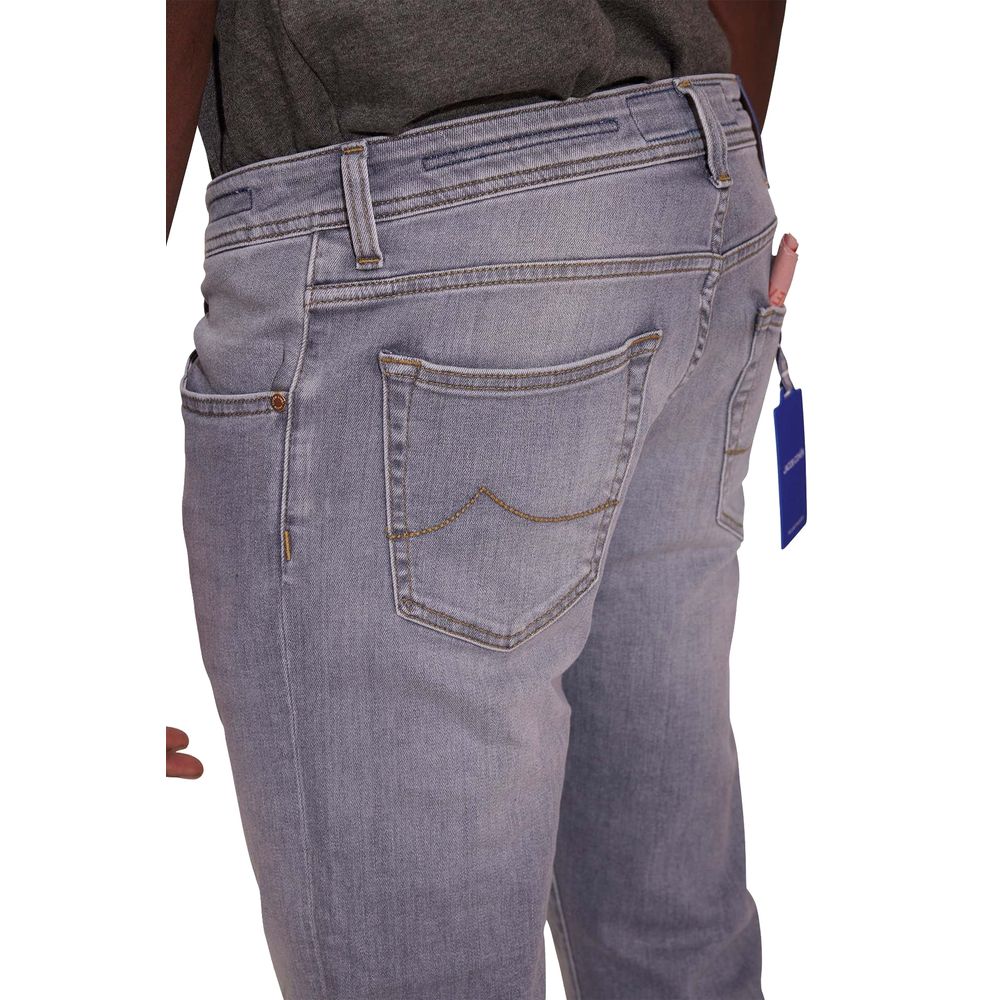 Jacob Cohen Schlichter grauer Stretch-Denim mit schmaler Passform