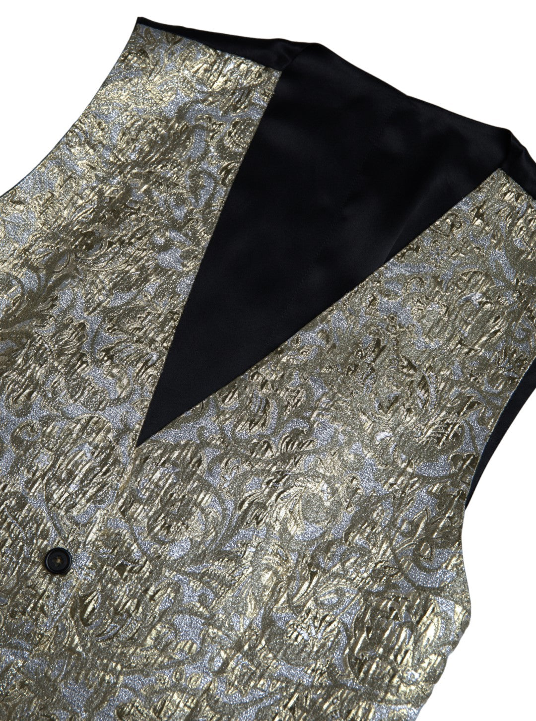 Dolce &amp; Gabbana Elegant Formal Gold Silk Vest