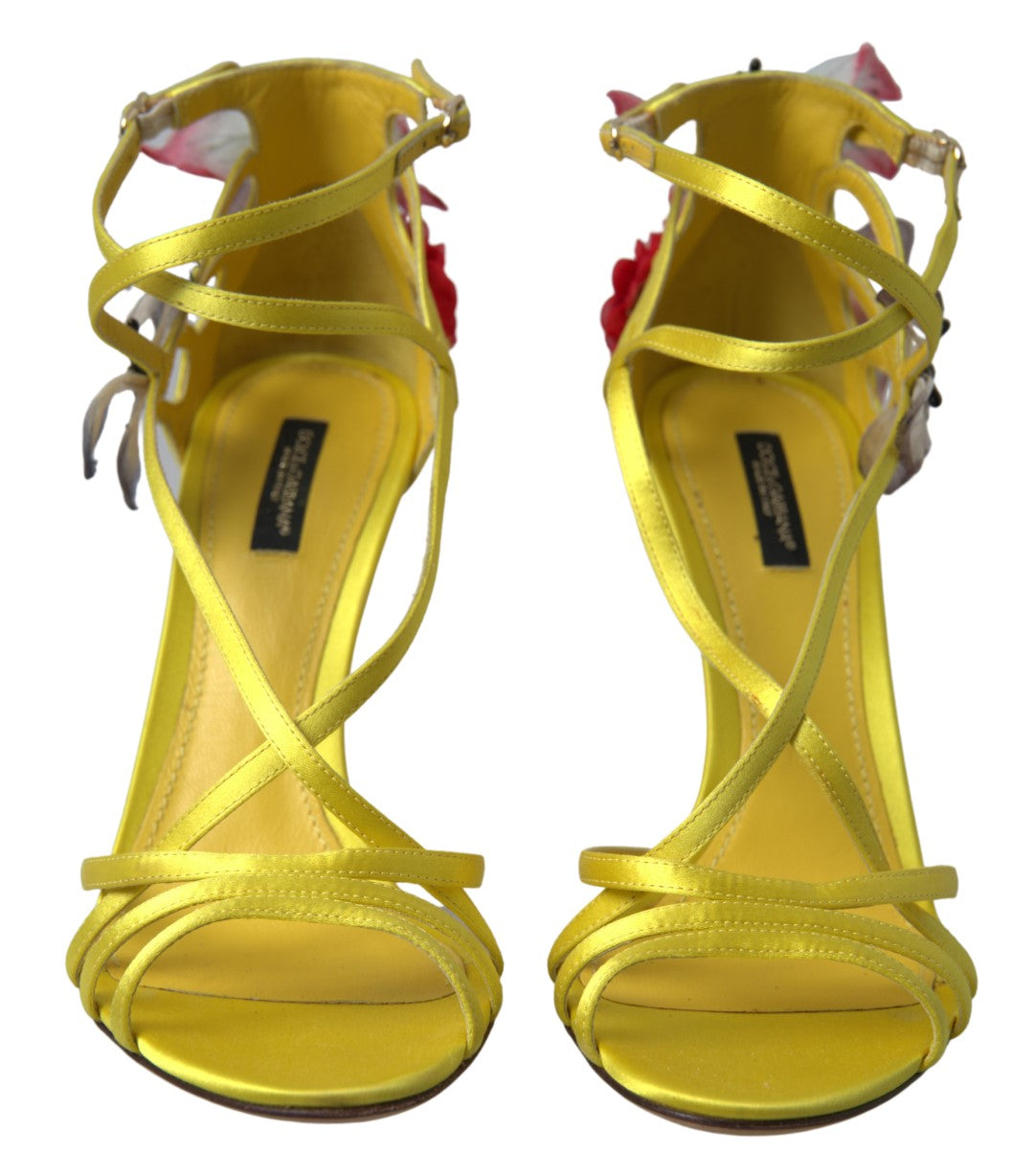 Dolce &amp; Gabbana Charming Yellow Strappy Sandals