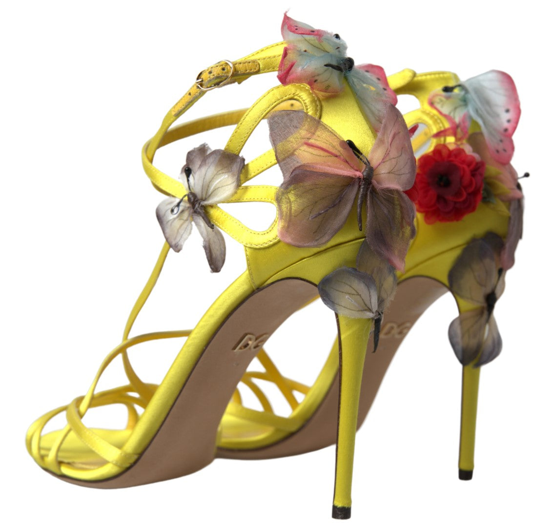 Dolce &amp; Gabbana Charming Yellow Strappy Sandals