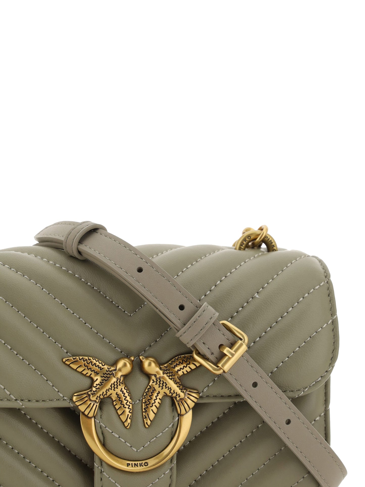 PINKO Chic Mini Love Bell shoulder bag in Noce Green