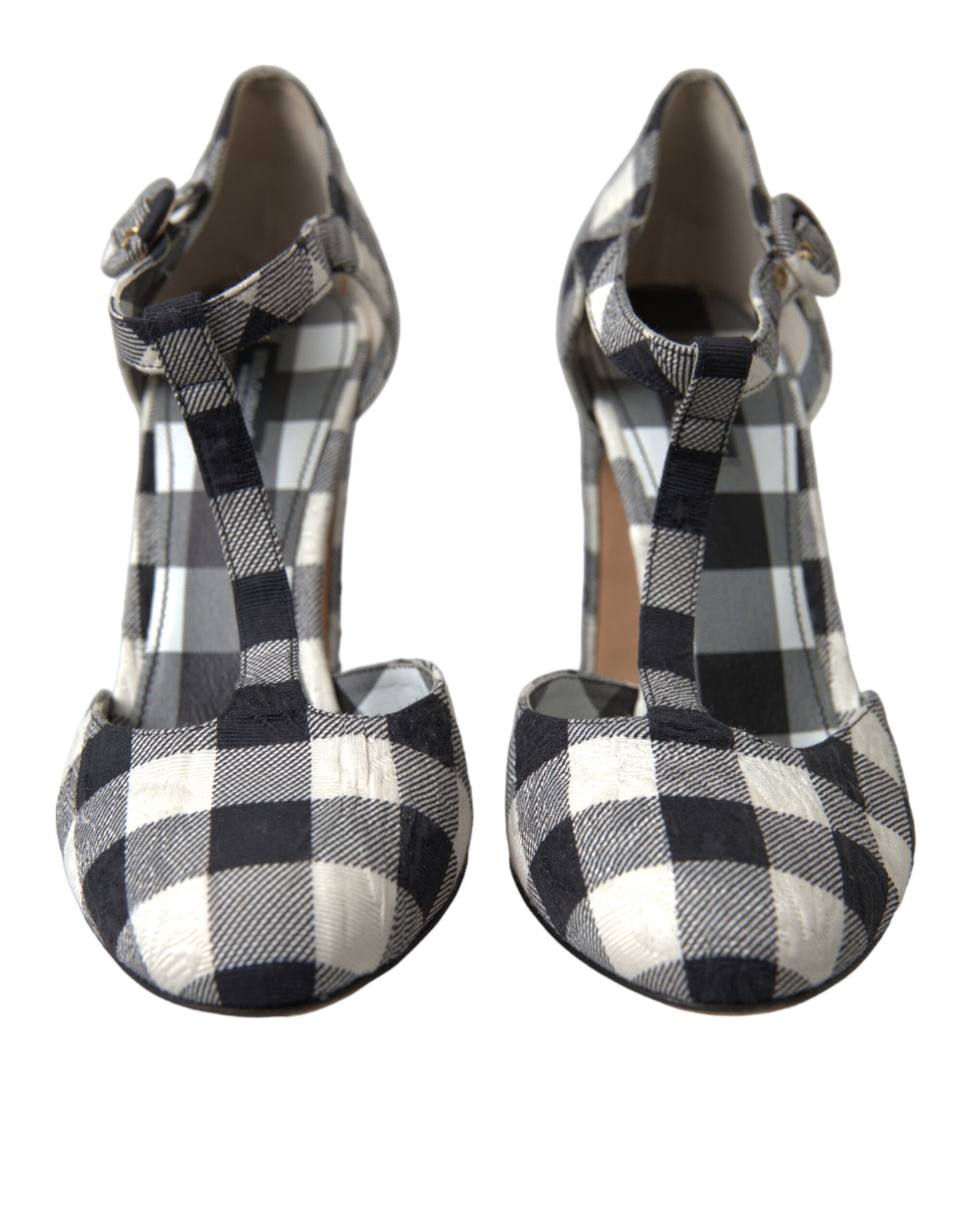 Dolce &amp; Gabbana Chic Gingham T-Strap Pumps: Timeless Mary Jane Heels