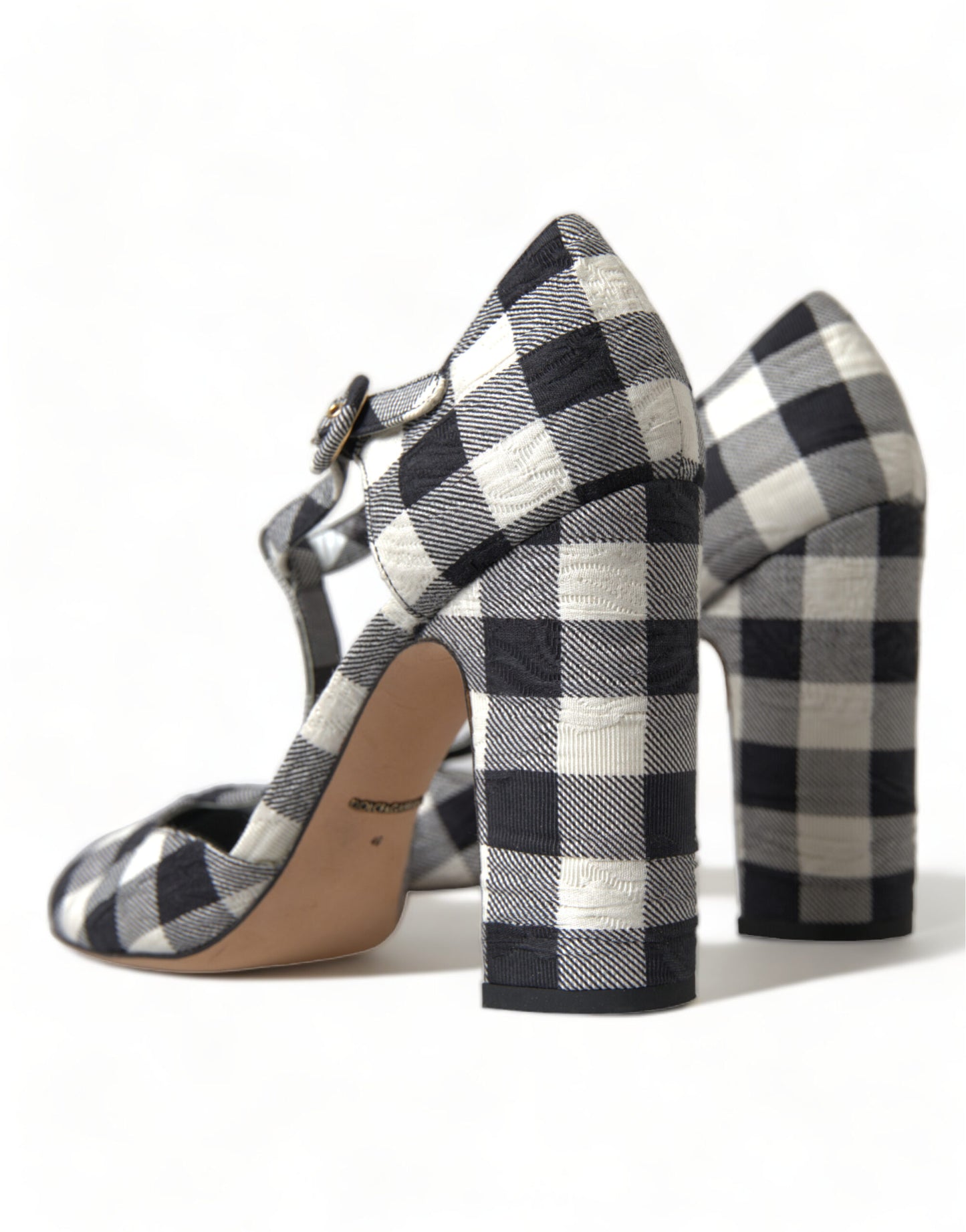 Dolce &amp; Gabbana Chic Gingham T-Strap Pumps: Timeless Mary Jane Heels