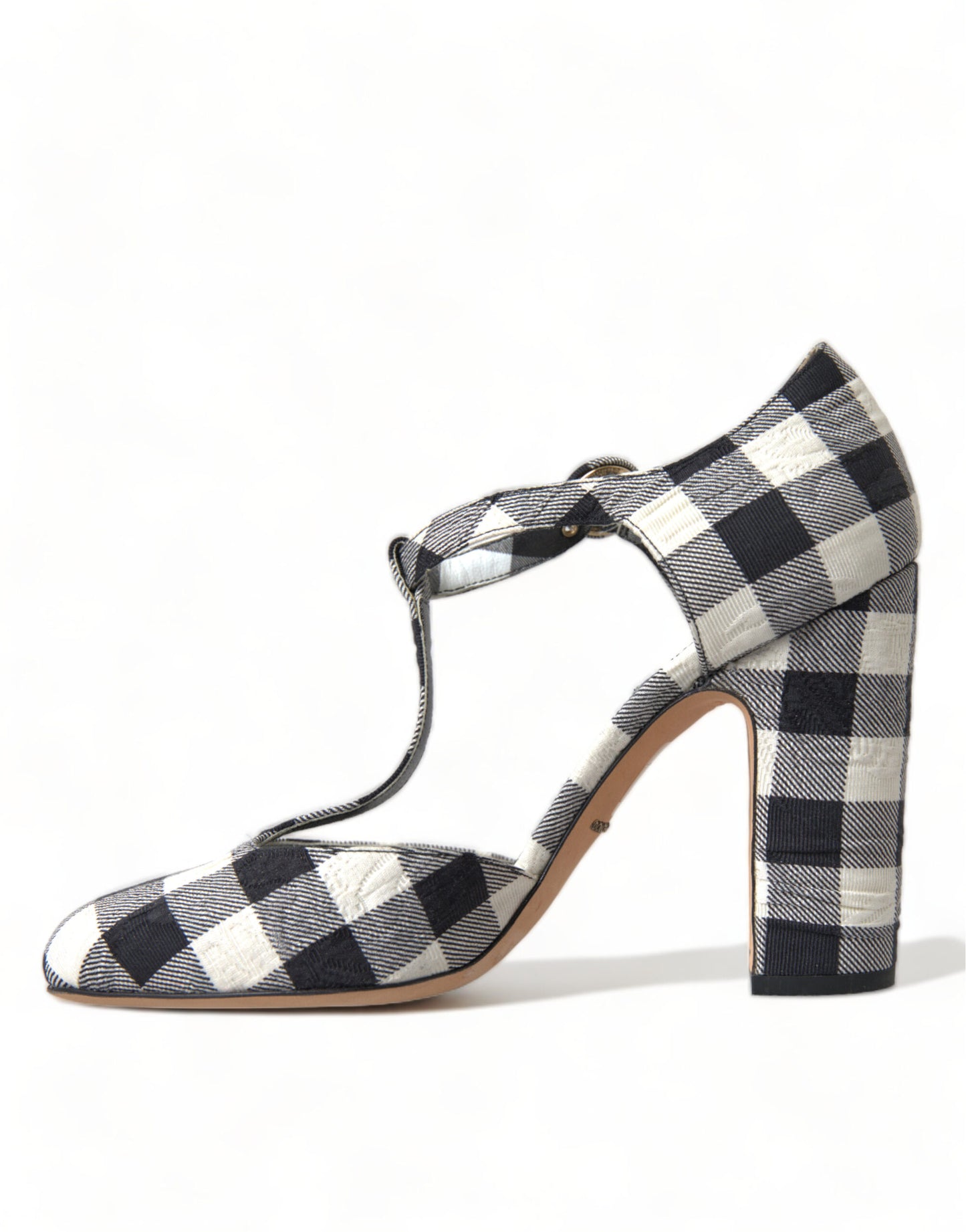 Dolce &amp; Gabbana Chic Gingham T-Strap Pumps: Timeless Mary Jane Heels