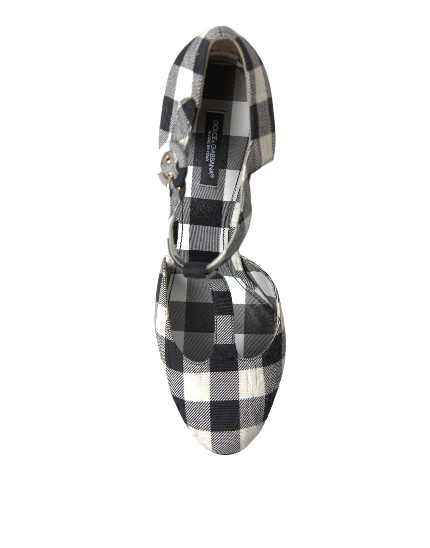 Dolce &amp; Gabbana Chic Gingham T-Strap Pumps: Timeless Mary Jane Heels