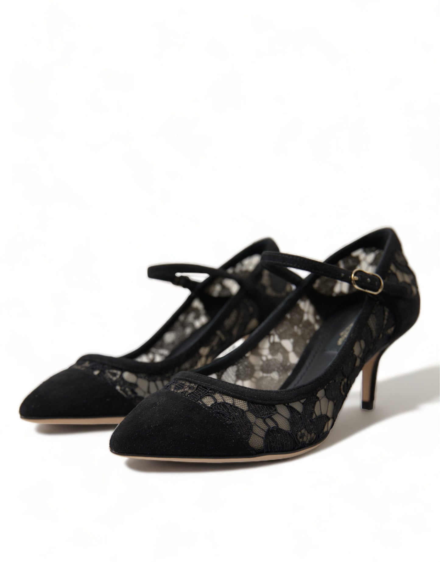 Dolce &amp; Gabbana Elegant Black Taormina Lace Heels