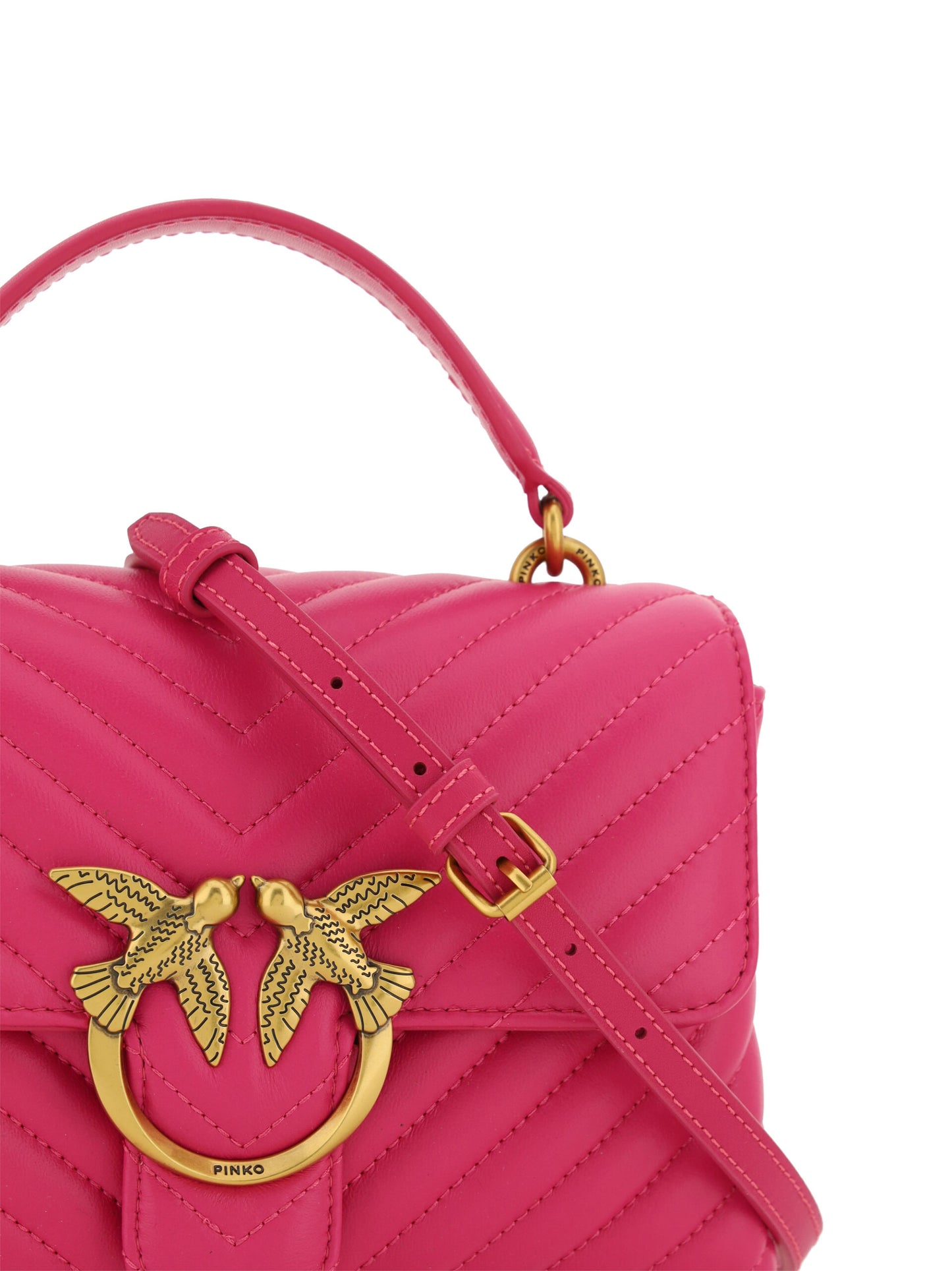 PINKO Chic pink quilted leather mini handbag