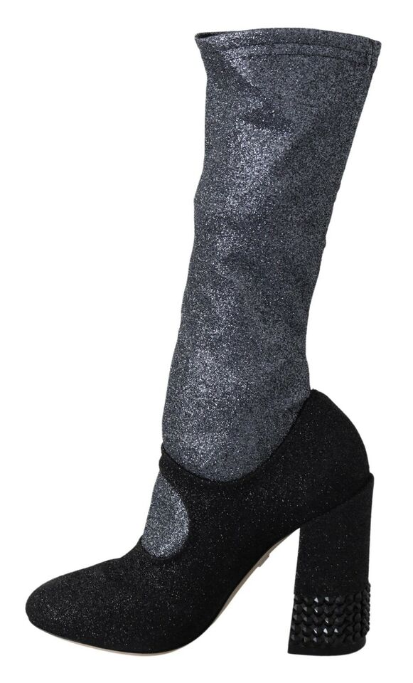 Dolce &amp; Gabbana Glamorous Booties with Crystal Embellishments