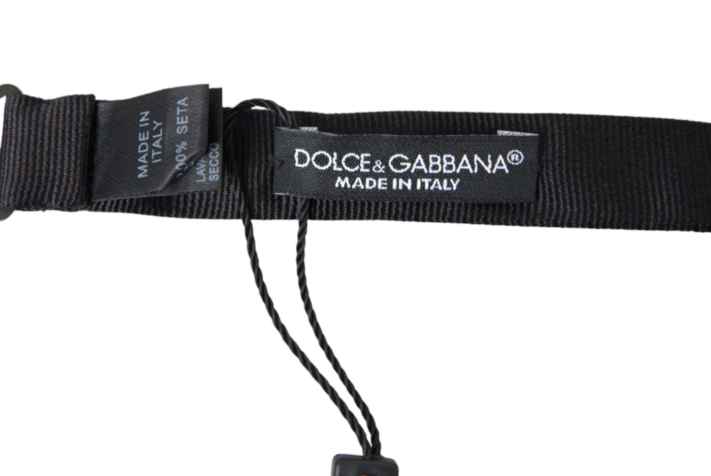 Dolce & Gabbana Elegante schwarze Seidenfliege