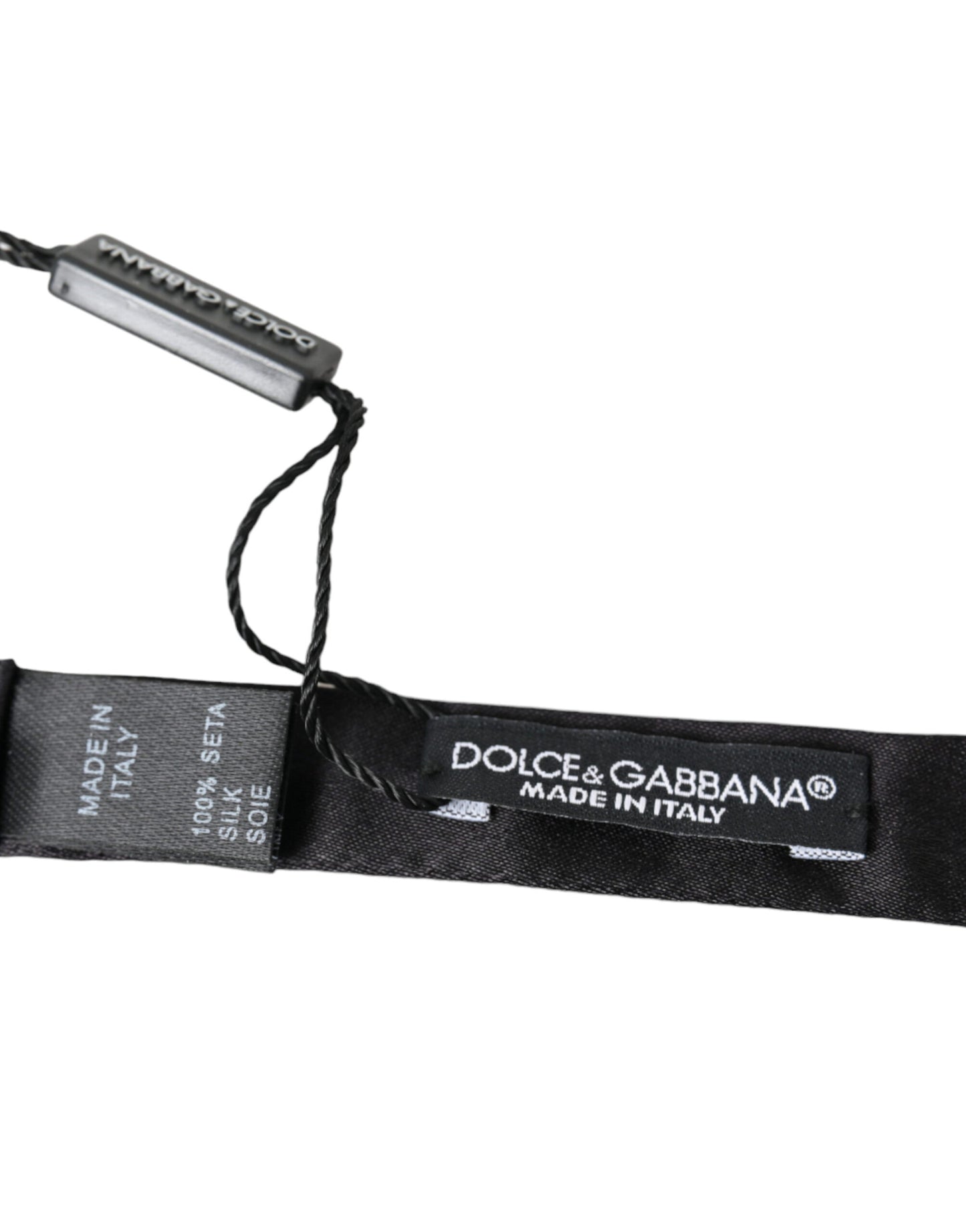 Dolce & Gabbana Elegante schwarze Seidenfliege für Gentleman