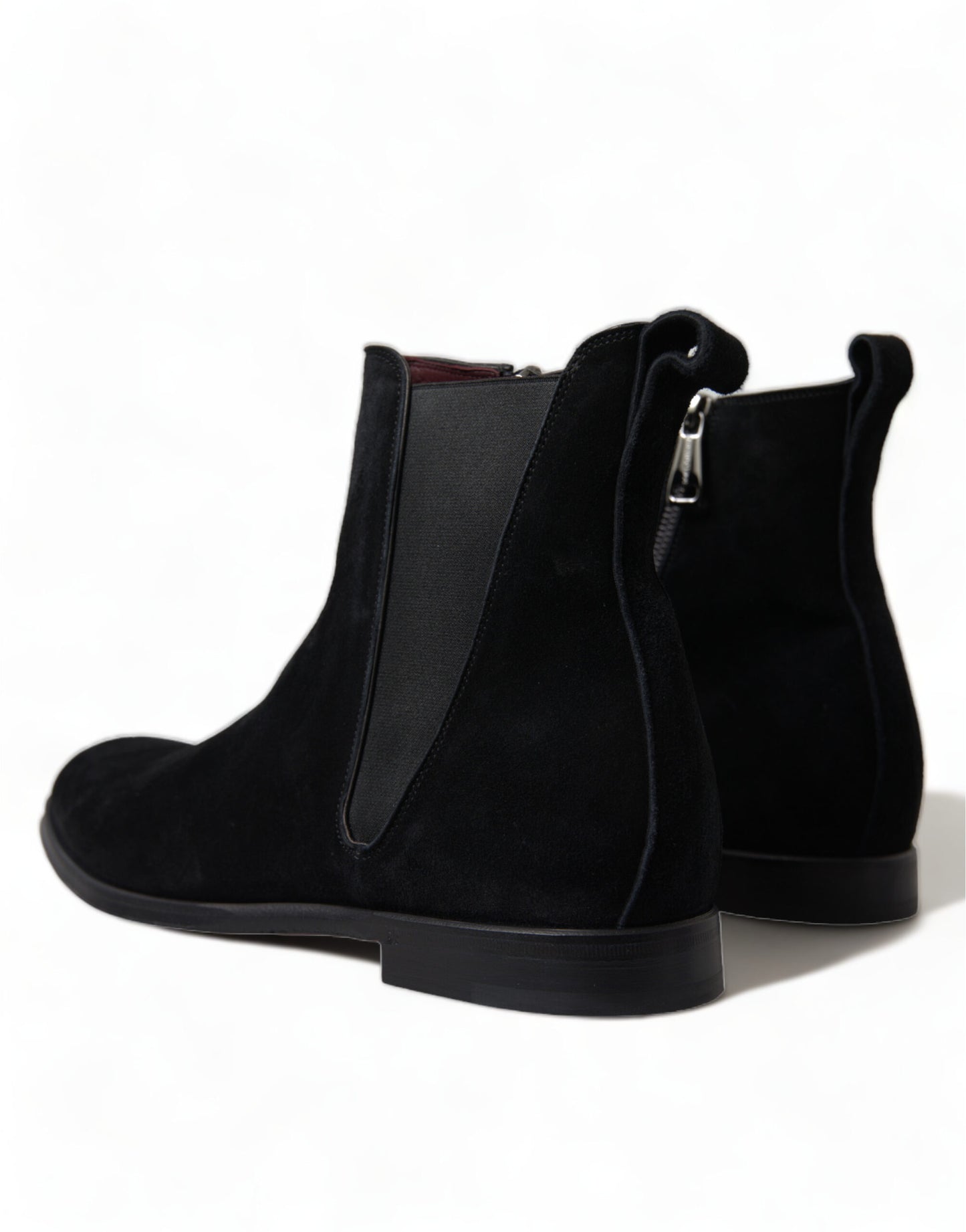 Dolce &amp; Gabbana Elegant black velvet mid-calf boots