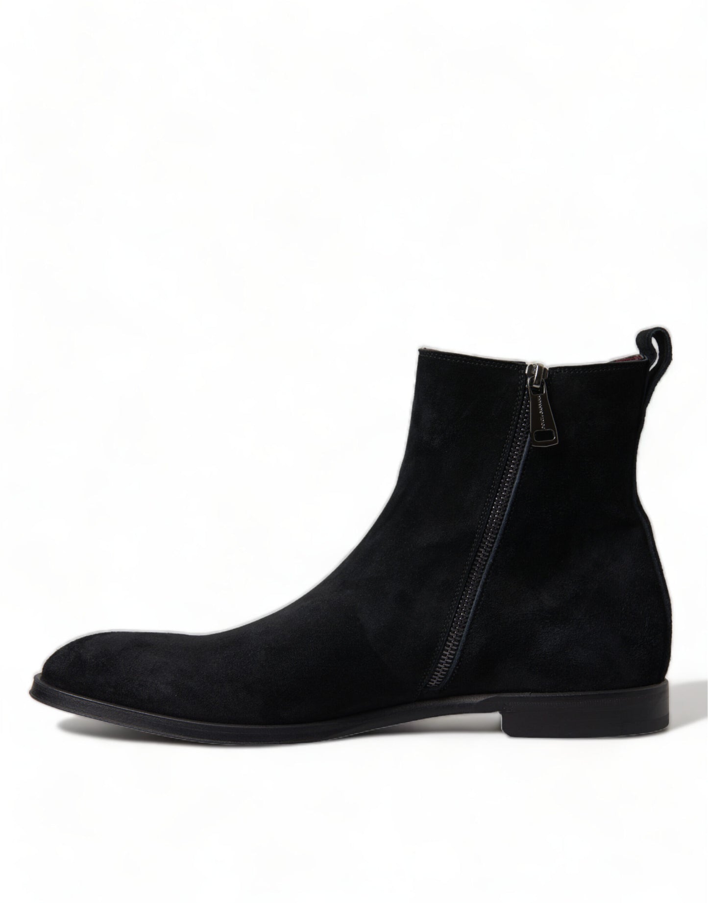 Dolce &amp; Gabbana Elegant black velvet mid-calf boots