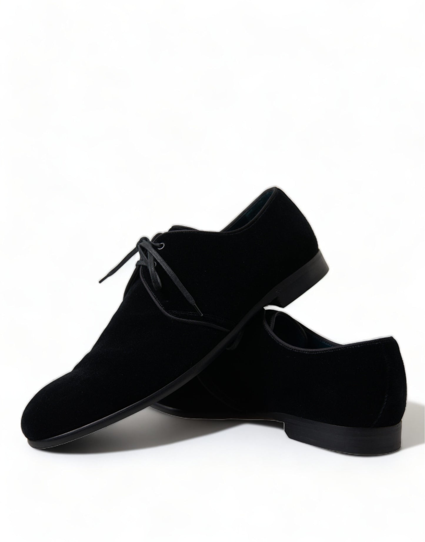 Dolce &amp; Gabbana Elegant Derby Shoes in Black Velvet